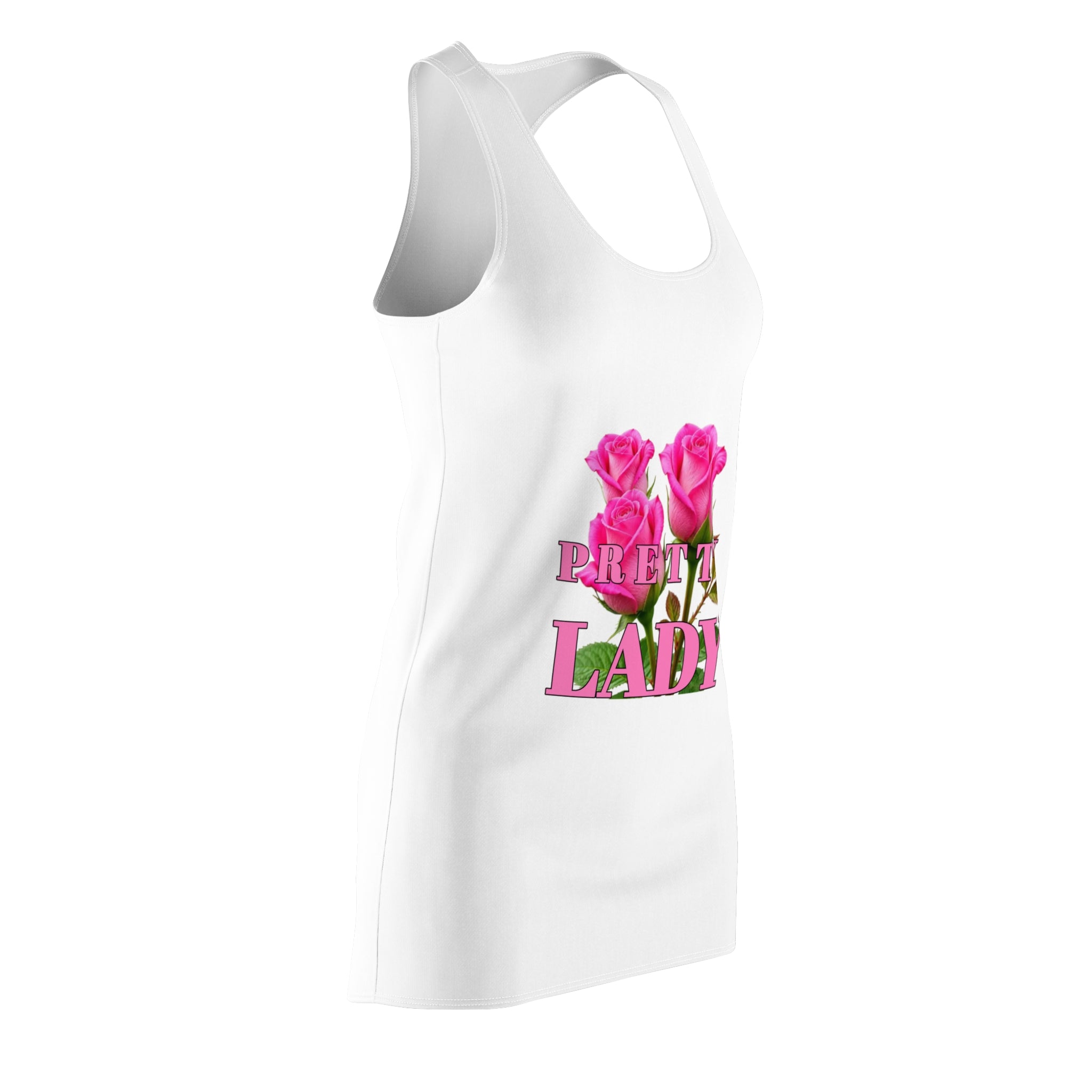 Pretty Lady Racerback Dress — Pink Rose Floral Summer Dress