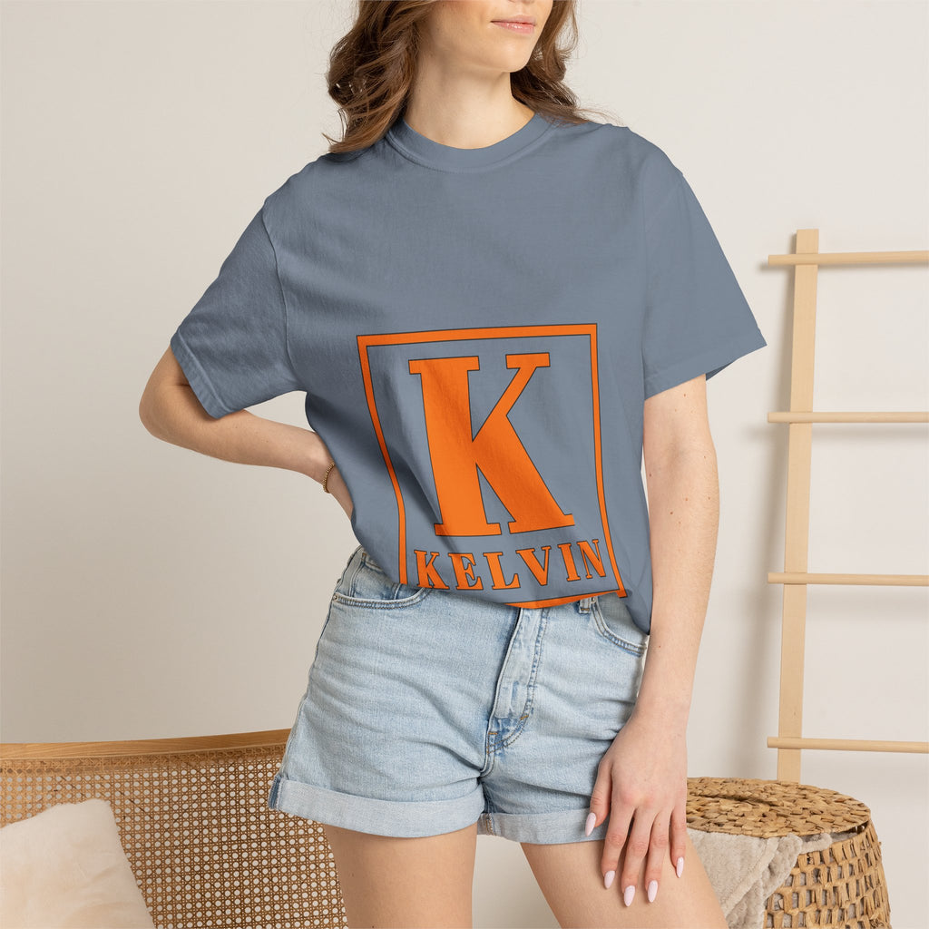 Kelvin Monogram T-Shirt — Bold Orange Initial Tee