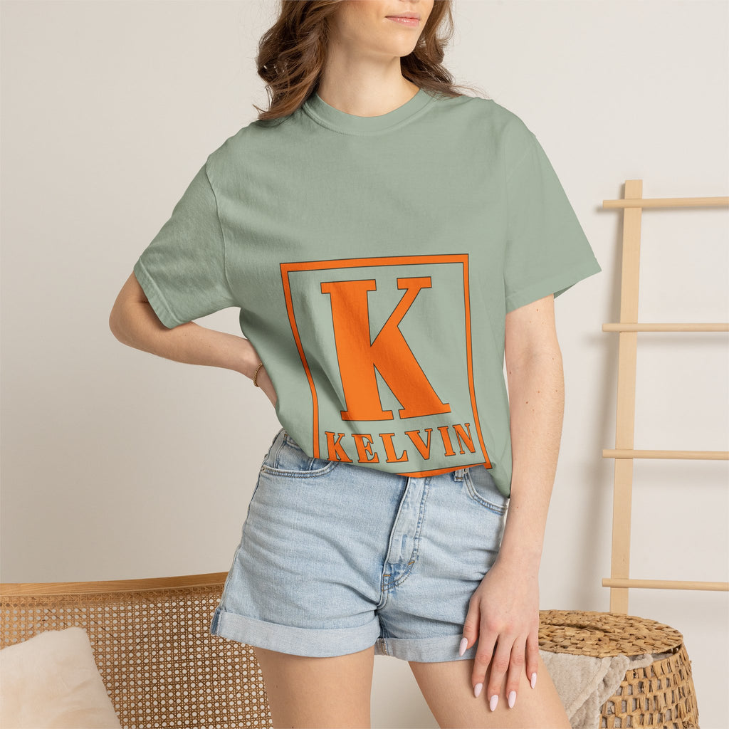 Kelvin Monogram T-Shirt — Bold Orange Initial Tee