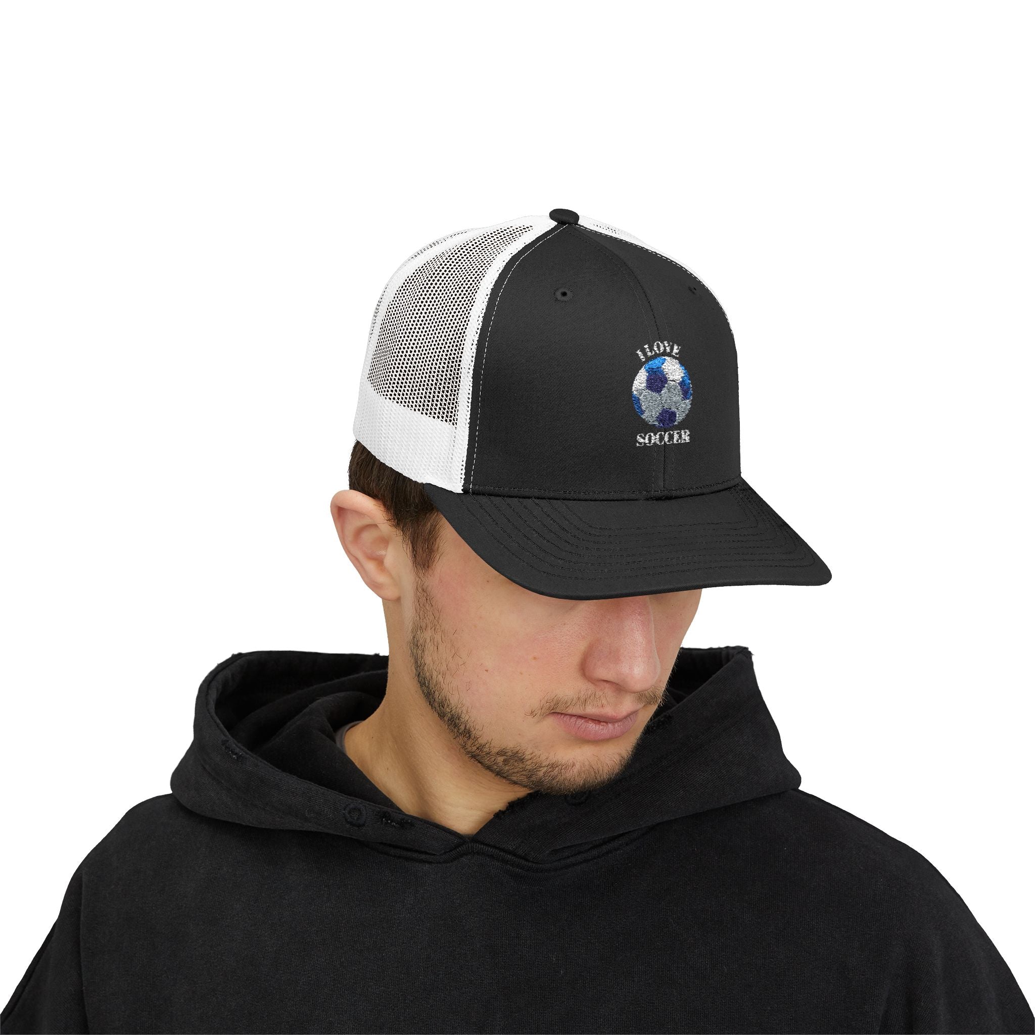 Soccer Mom Trucker Cap - Glitter Soccer Ball Snapback