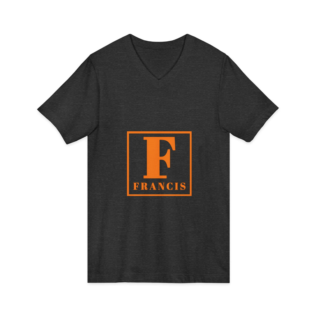 Francis Monogram V-Neck Tee — Personalized Initial Square Logo