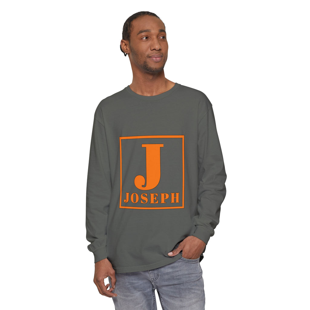 Personalized 'J' Name Long Sleeve Tee — Joseph Initial Graphic