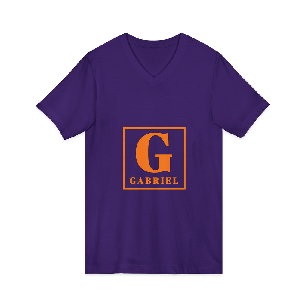 Gabriel Monogram V-Neck Tee — Personalized Initial 'G' Chest Print