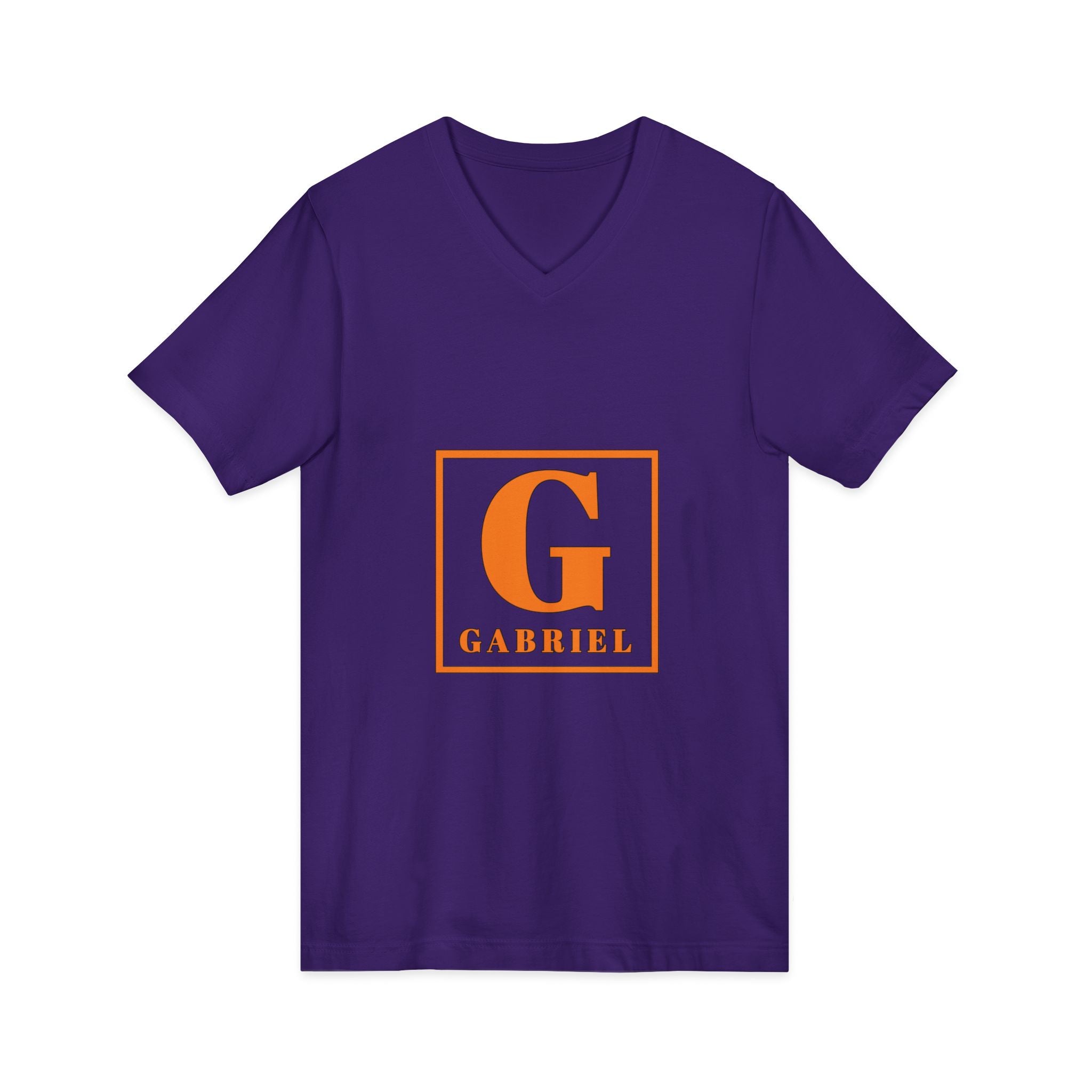 Gabriel Monogram V-Neck Tee — Personalized Initial 'G' Chest Print