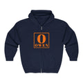Owen Monogram Zip Hoodie — Personalized 'O' Square Logo Full-Zip Sweatshirt