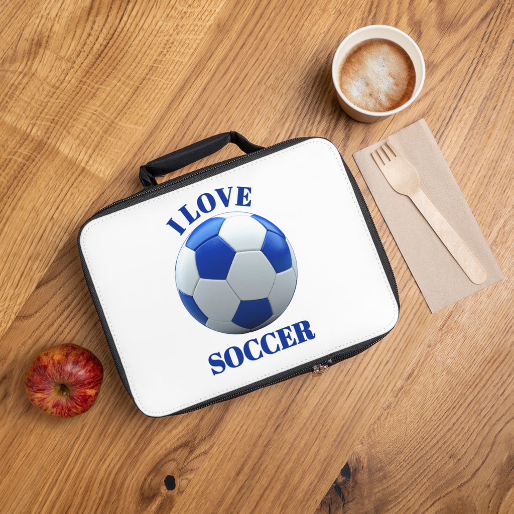 Soccer Lunch Bag — "I Love Soccer" Kids Lunchbox