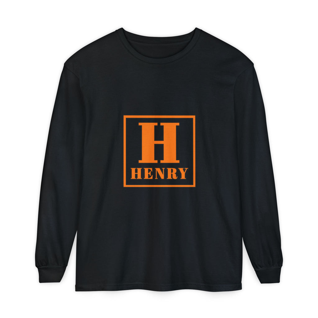 Henry Monogram Long Sleeve T‑Shirt — Personalized Block Initial Tee