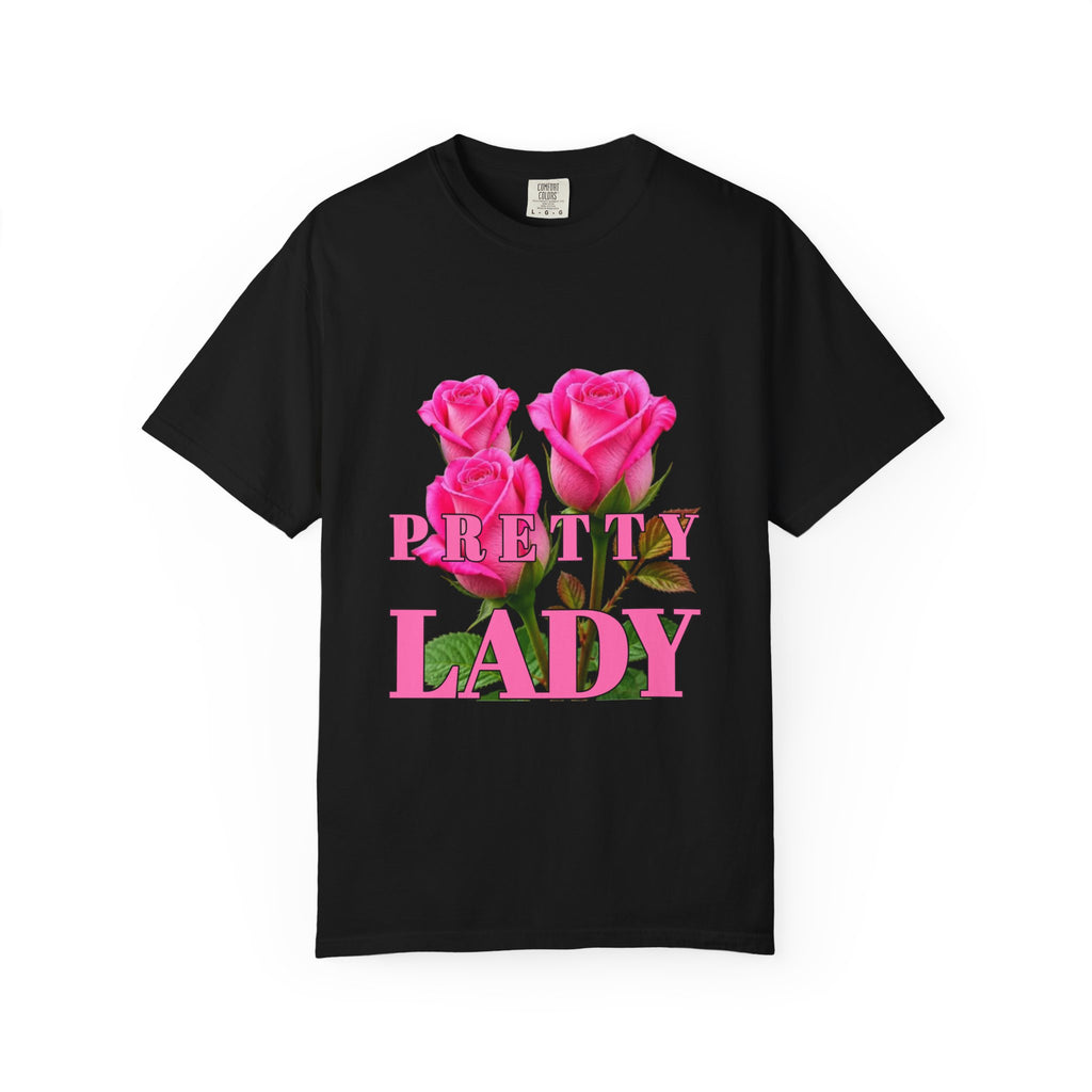 Pretty Lady T-Shirt — Pink Rose Graphic Tee
