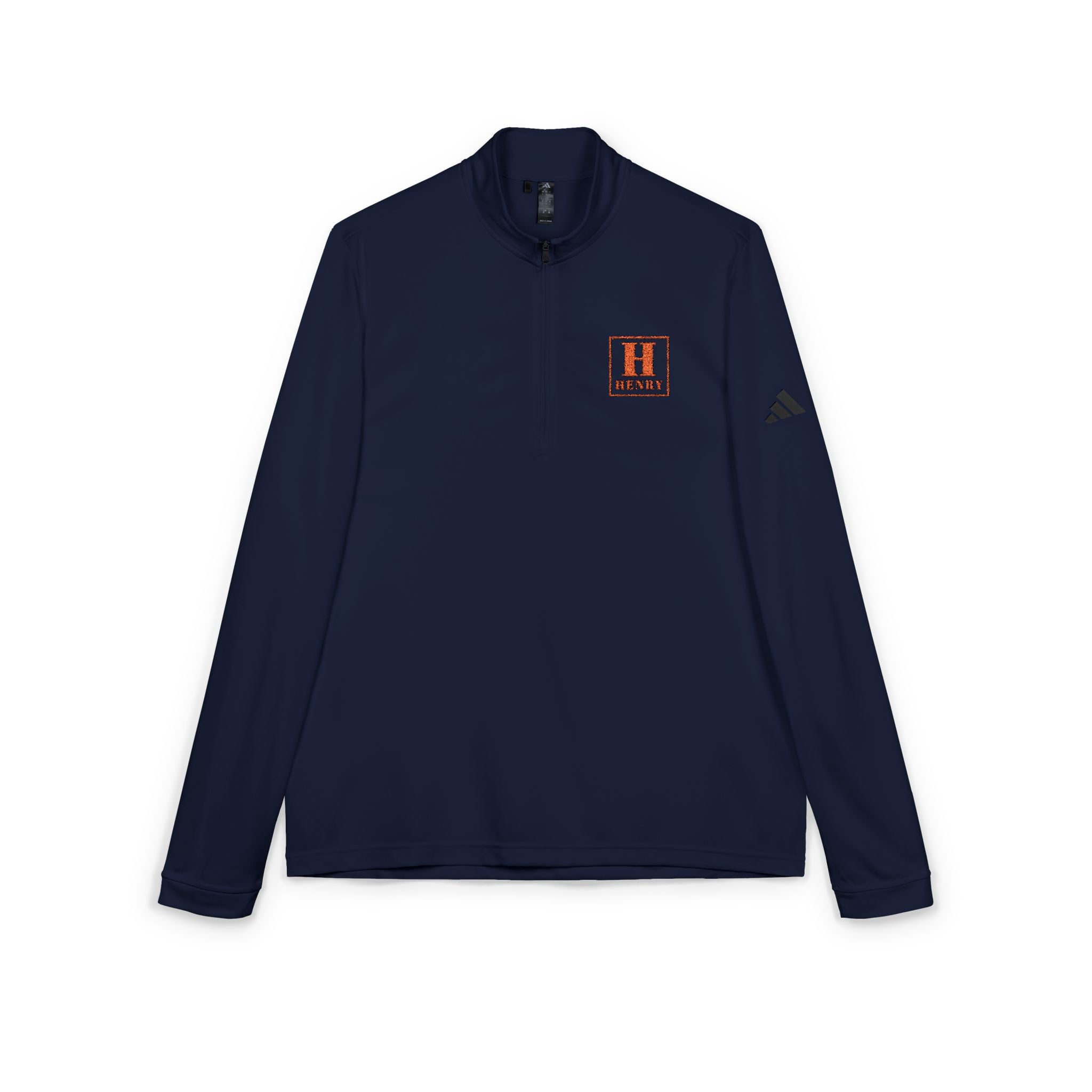 Embroidered Quarter-Zip Pullover — White Performance Adidas Pullover