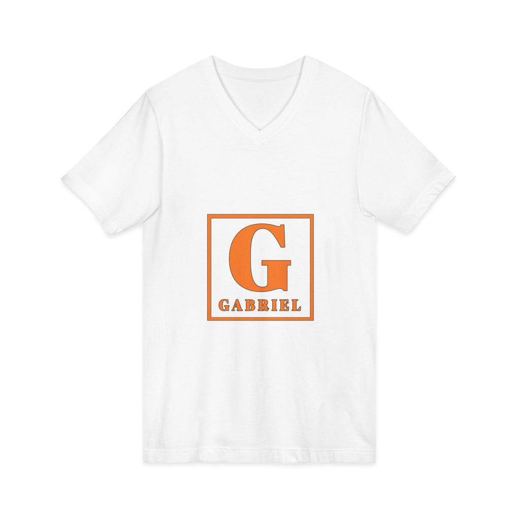 Gabriel Monogram V-Neck Tee — Personalized Initial 'G' Chest Print