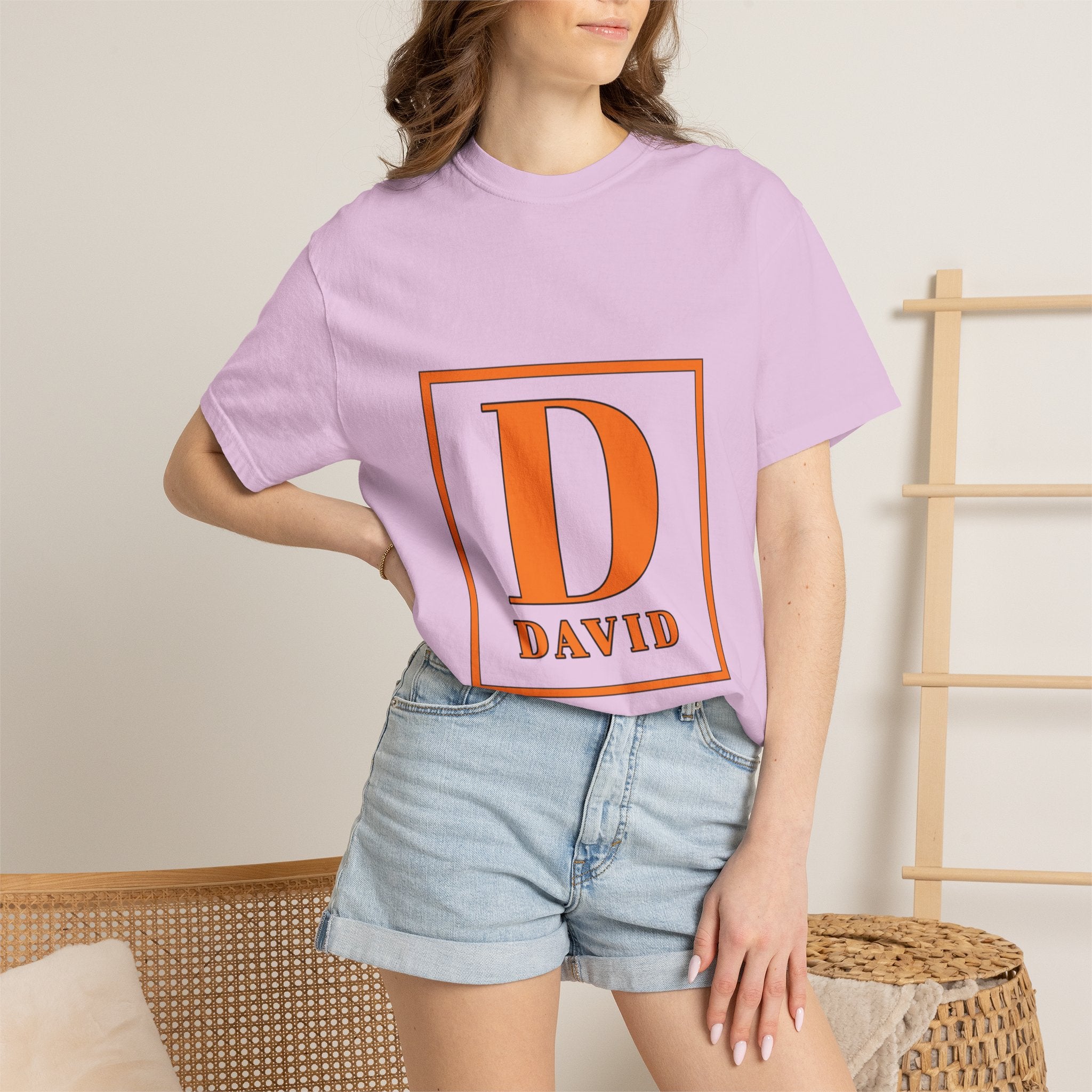 David Monogram T-Shirt — Bold Initial Box Graphic