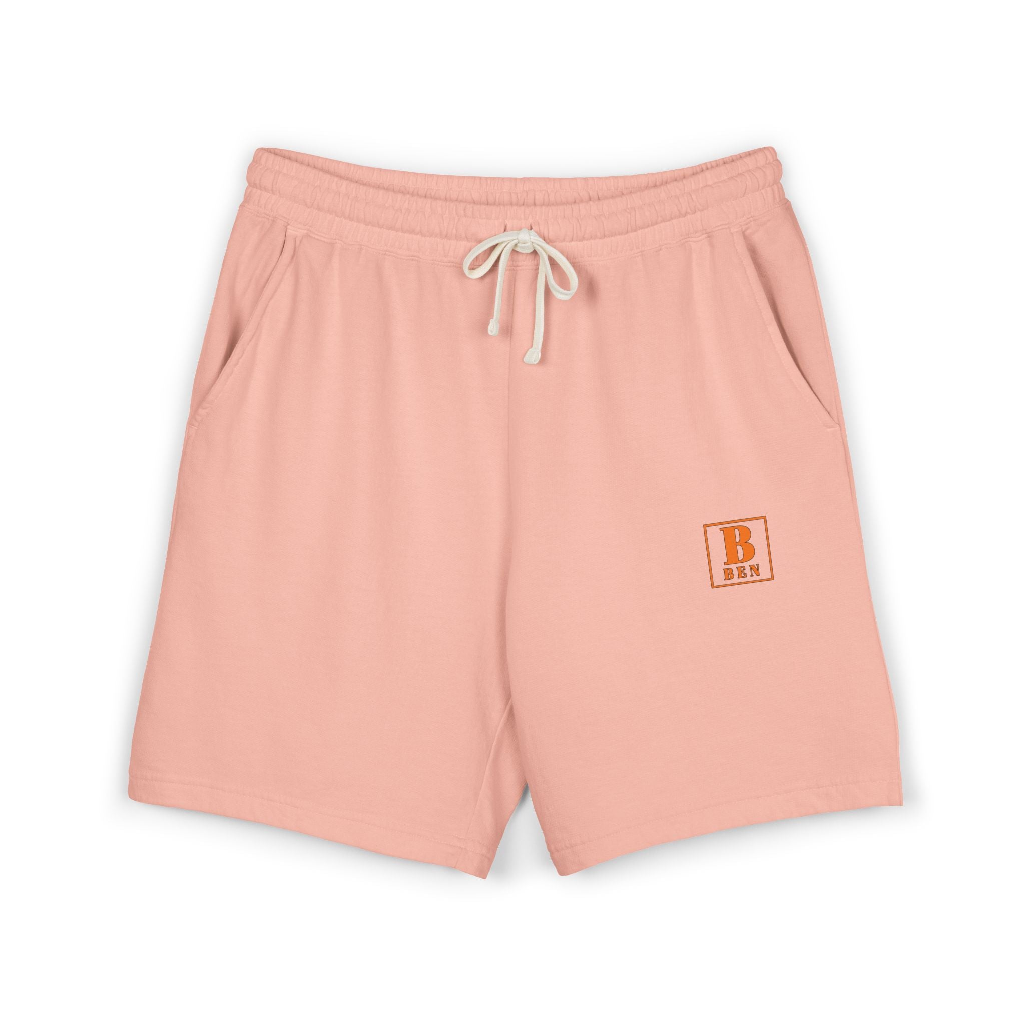 Lightweight Garment-Dyed Fleece Shorts — Minimal Block 'B' Logo