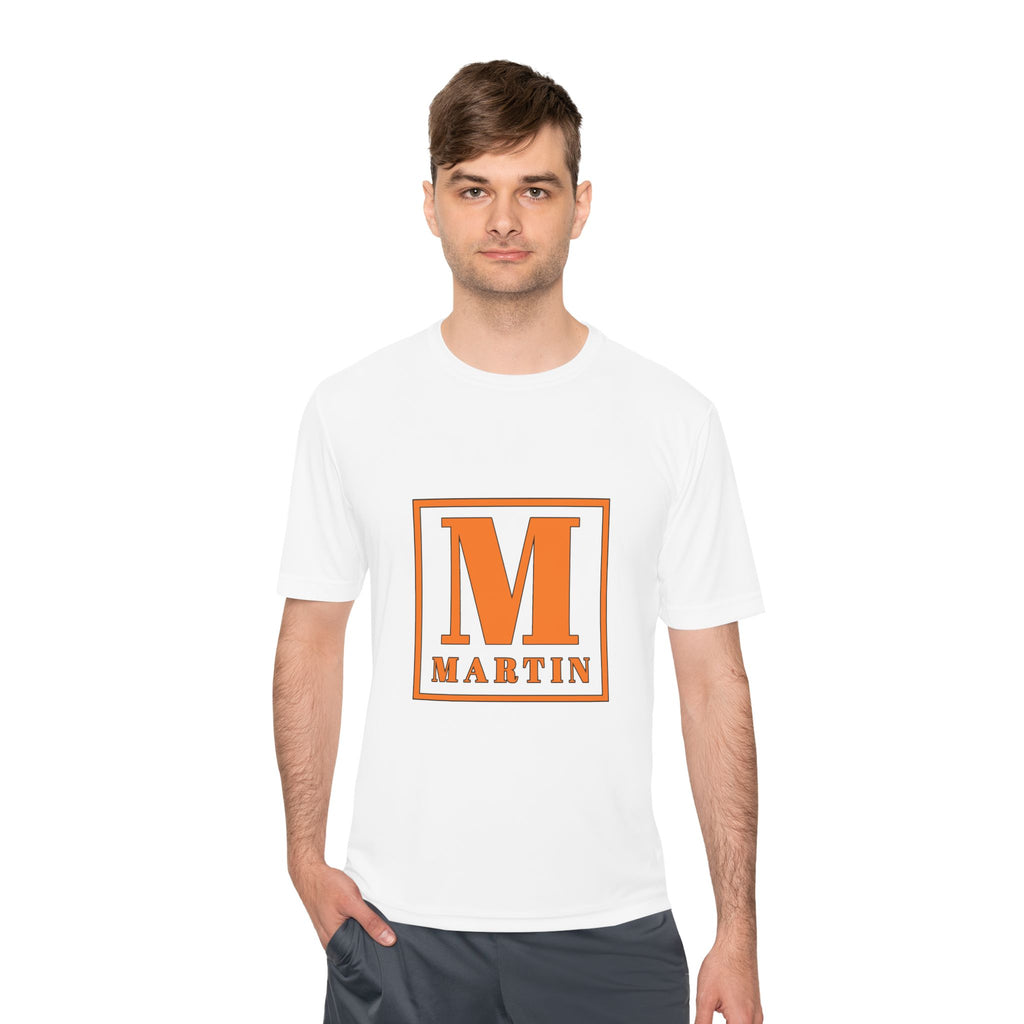 Personalized 'M' Initial Athletic Tee — Martin Monogram Moisture-Wicking Shirt