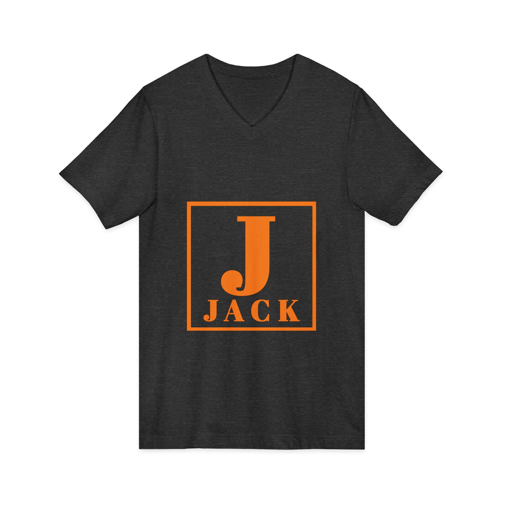 Jack Monogram V-Neck T-Shirt — Orange Block Initial Tee