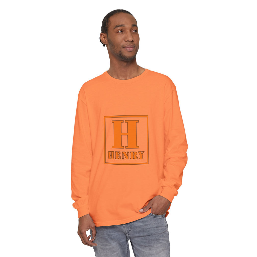 Henry Monogram Long Sleeve T‑Shirt — Personalized Block Initial Tee