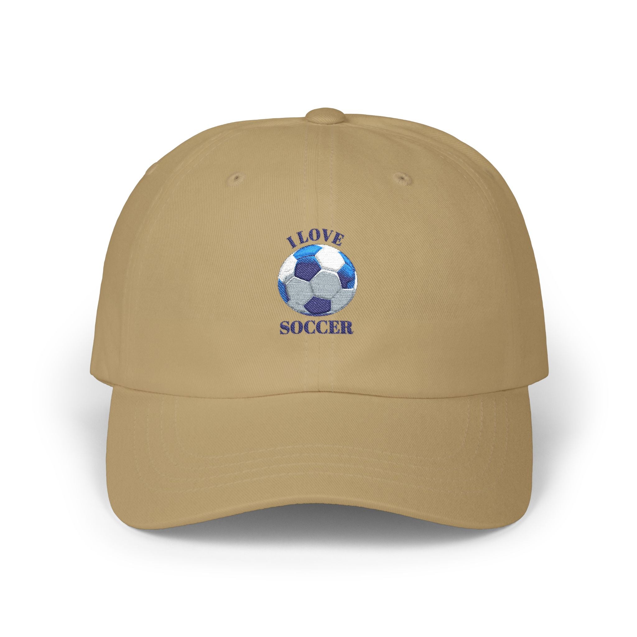 Soccer Dad Cap - I Love Soccer Embroidered Baseball Hat
