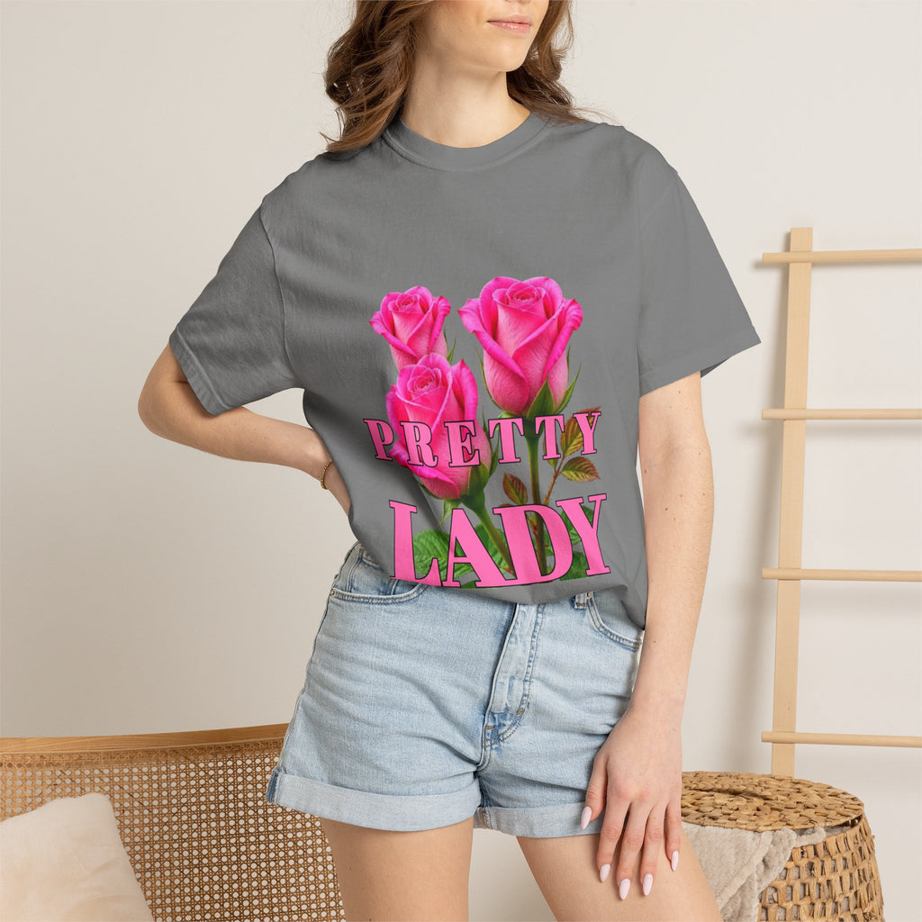 Pretty Lady T-Shirt — Pink Rose Graphic Tee