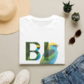 Bird Graphic T-Shirt — Colorful 'BIRD' Typography with Tropical Songbird