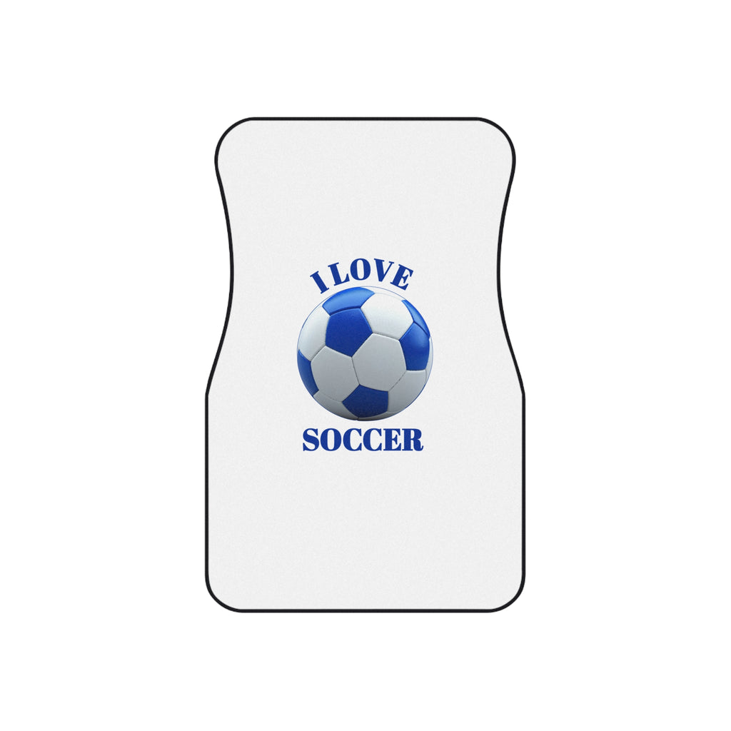 Soccer Car Mats Set — "I Love Soccer" Printed Auto Floor Mats (Set of 4)