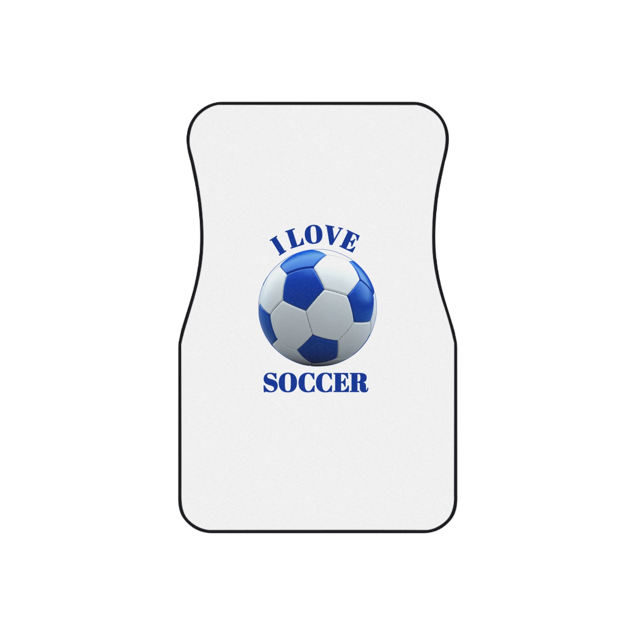 Soccer Car Mats Set — "I Love Soccer" Printed Auto Floor Mats (Set of 4)