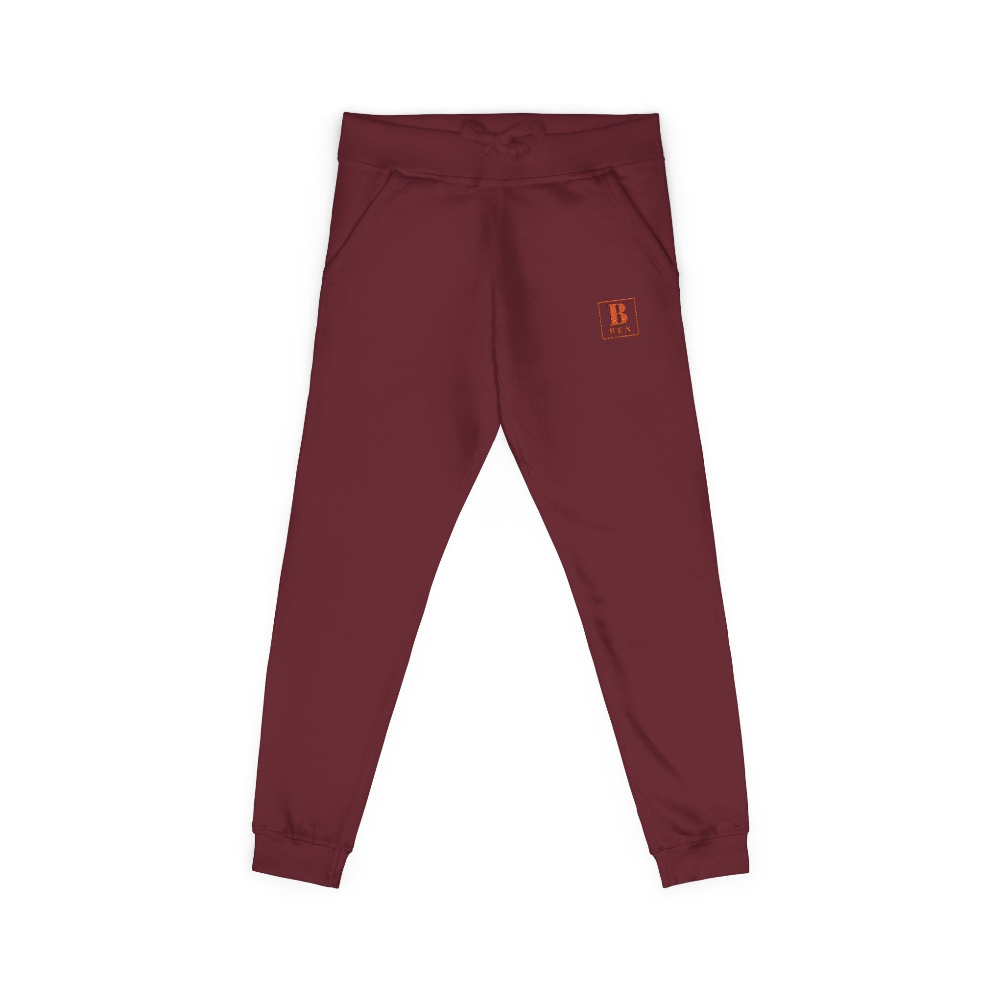Embroidered Cozy Sweatpants — Minimal Red Crest Joggers