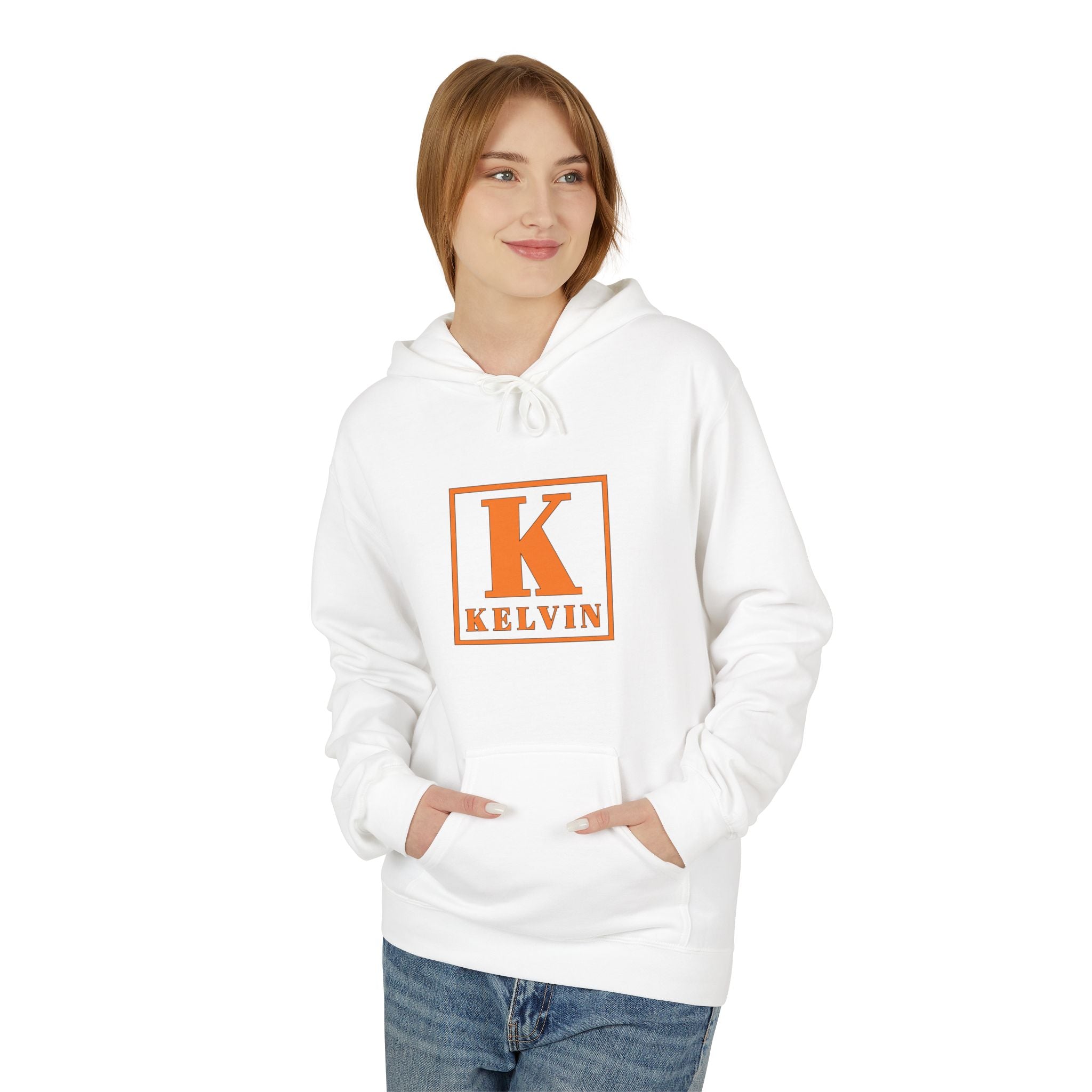 Kelvin Monogram Hoodie — Retro Orange Letter K Personalized Pullover