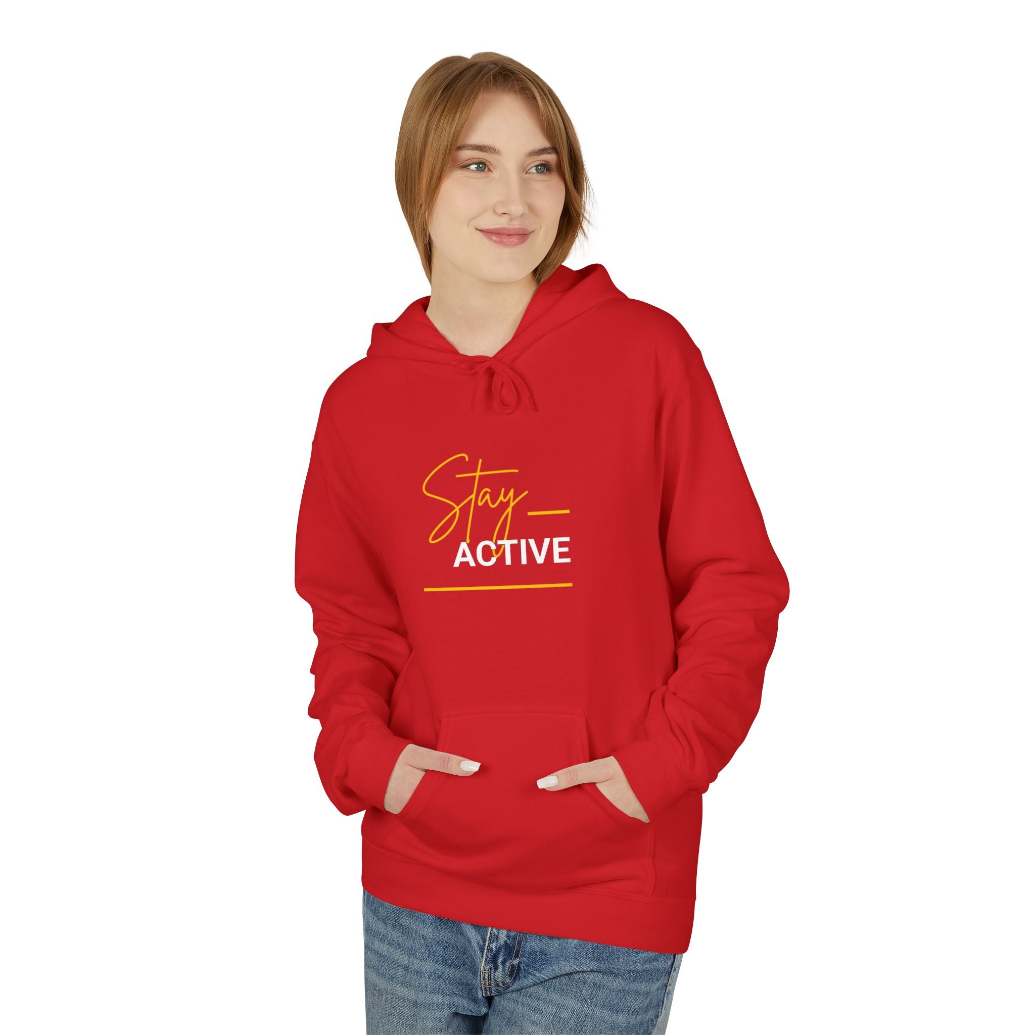 Stay Golden Hoodie — Minimal Script Graphic Casual Pullover