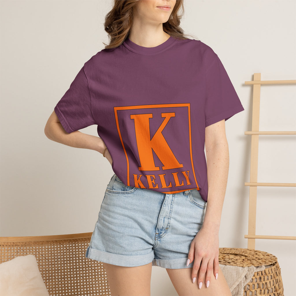 Kelly Monogram Tee — Orange Block Initial K T-Shirt