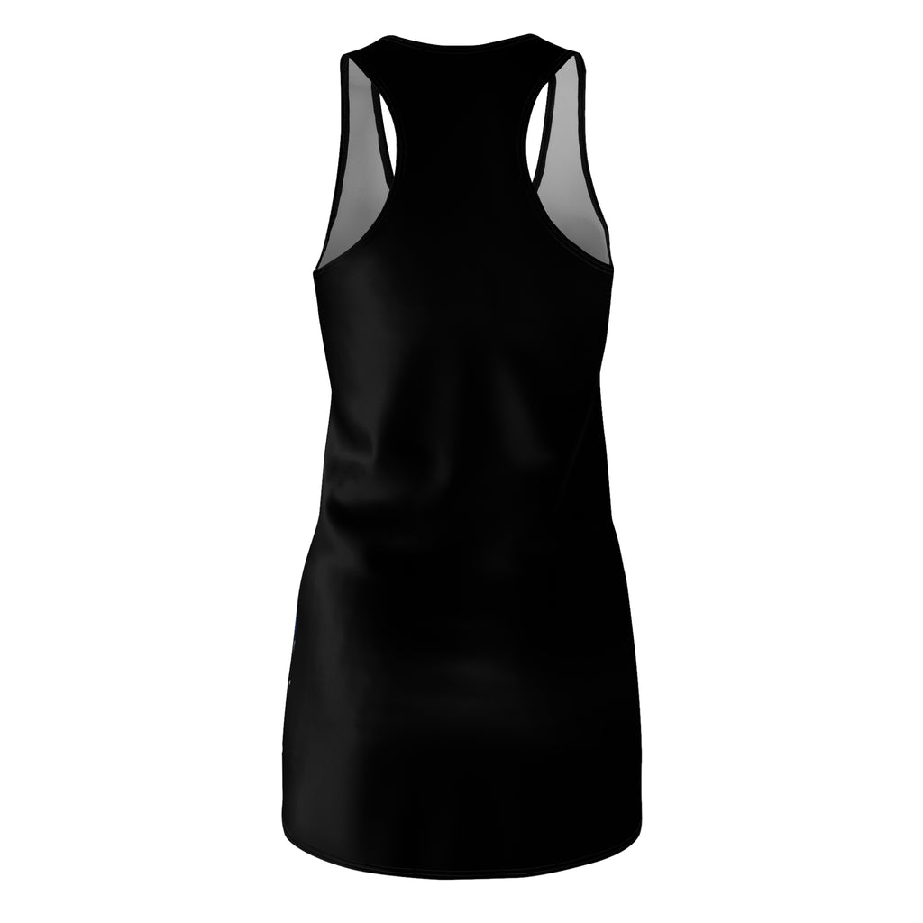 I Love Soccer Racerback Dress — Women's Soccer Dress with Blue Ball Graphic