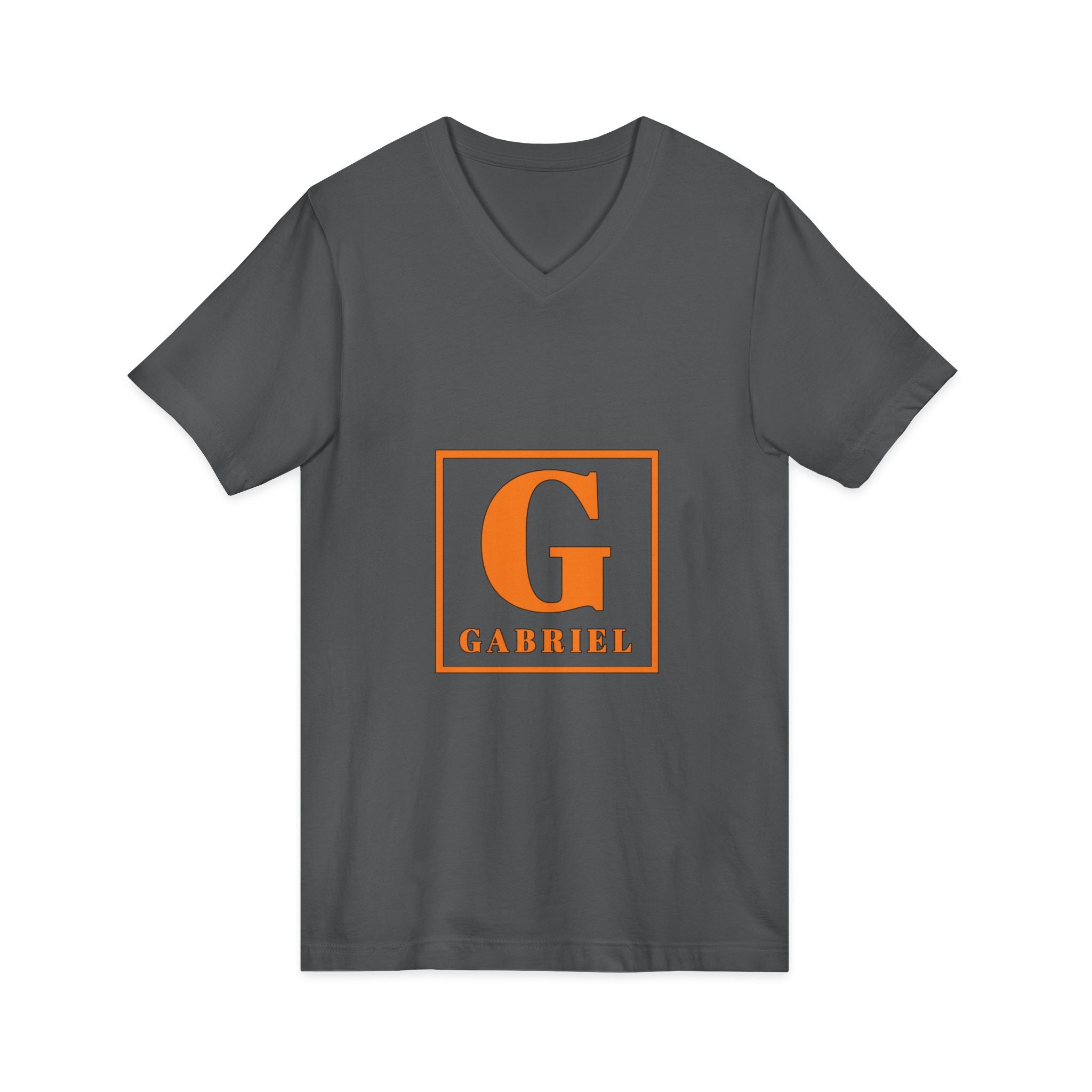 Gabriel Monogram V-Neck Tee — Personalized Initial 'G' Chest Print