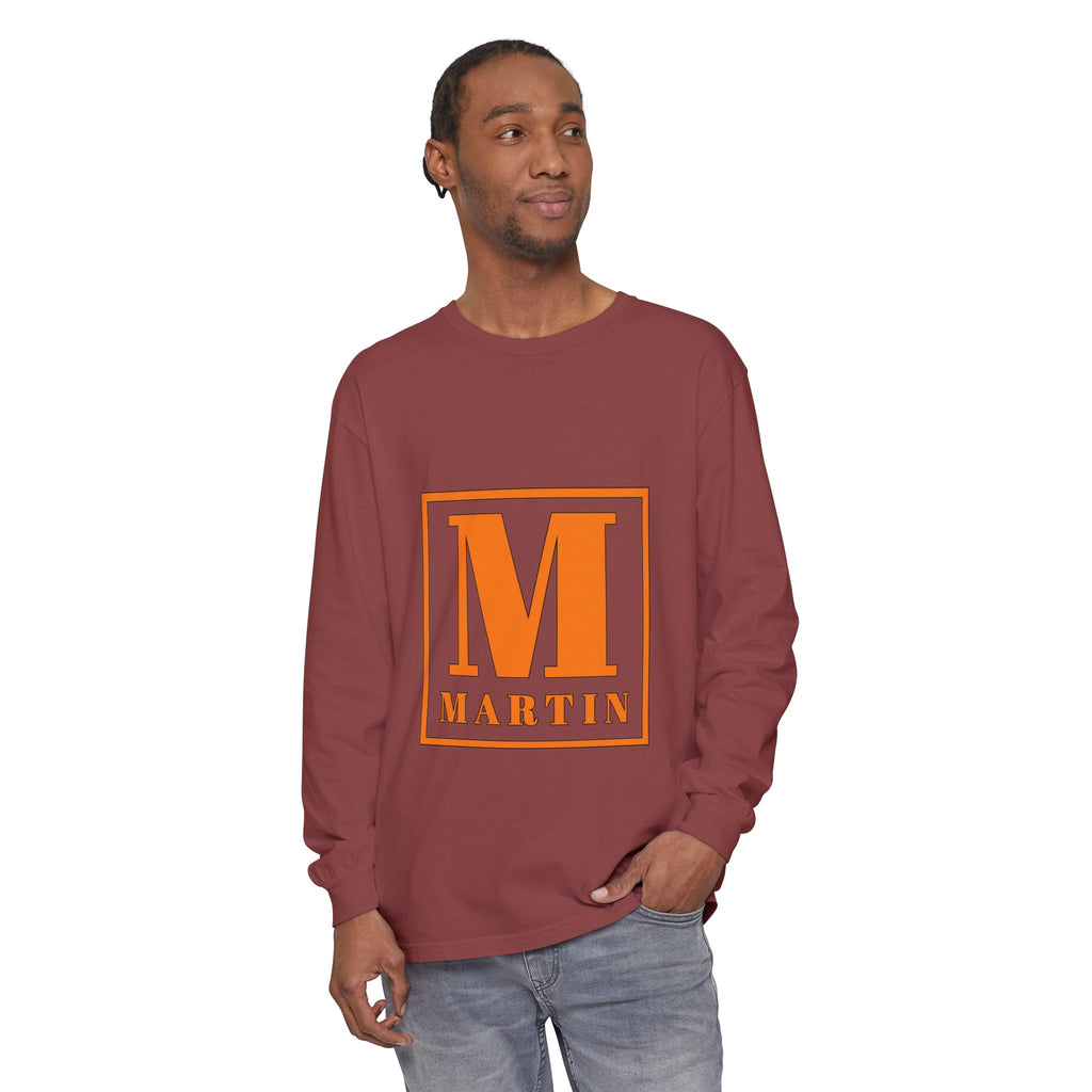Martin Monogram Long Sleeve T‑Shirt — Personalized Initial M Graphic