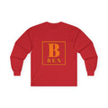 Ben Monogram Long Sleeve Tee — Orange Block Initial B Shirt