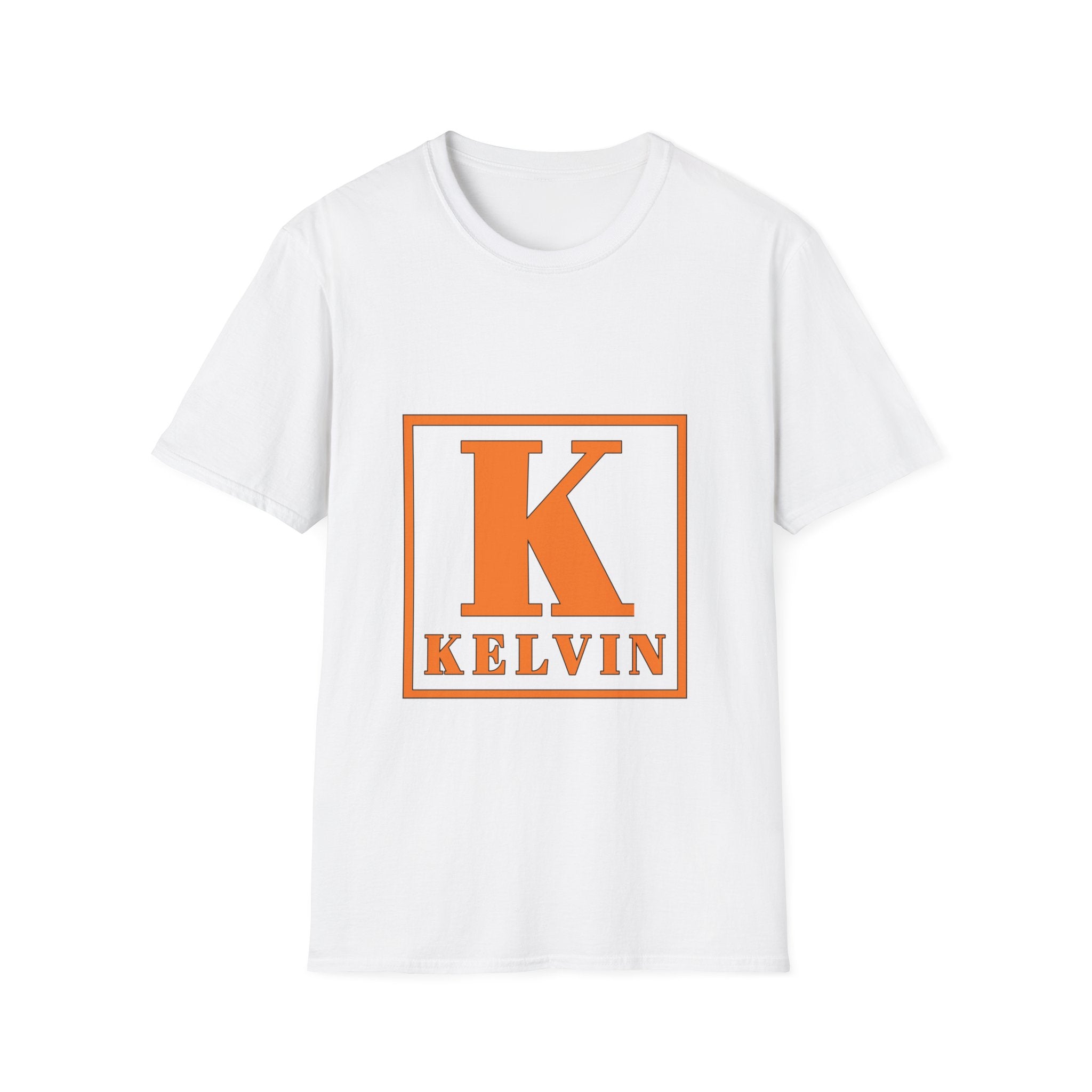 Kelvin Monogram T-Shirt — Bold Orange 'K' Initial Tee