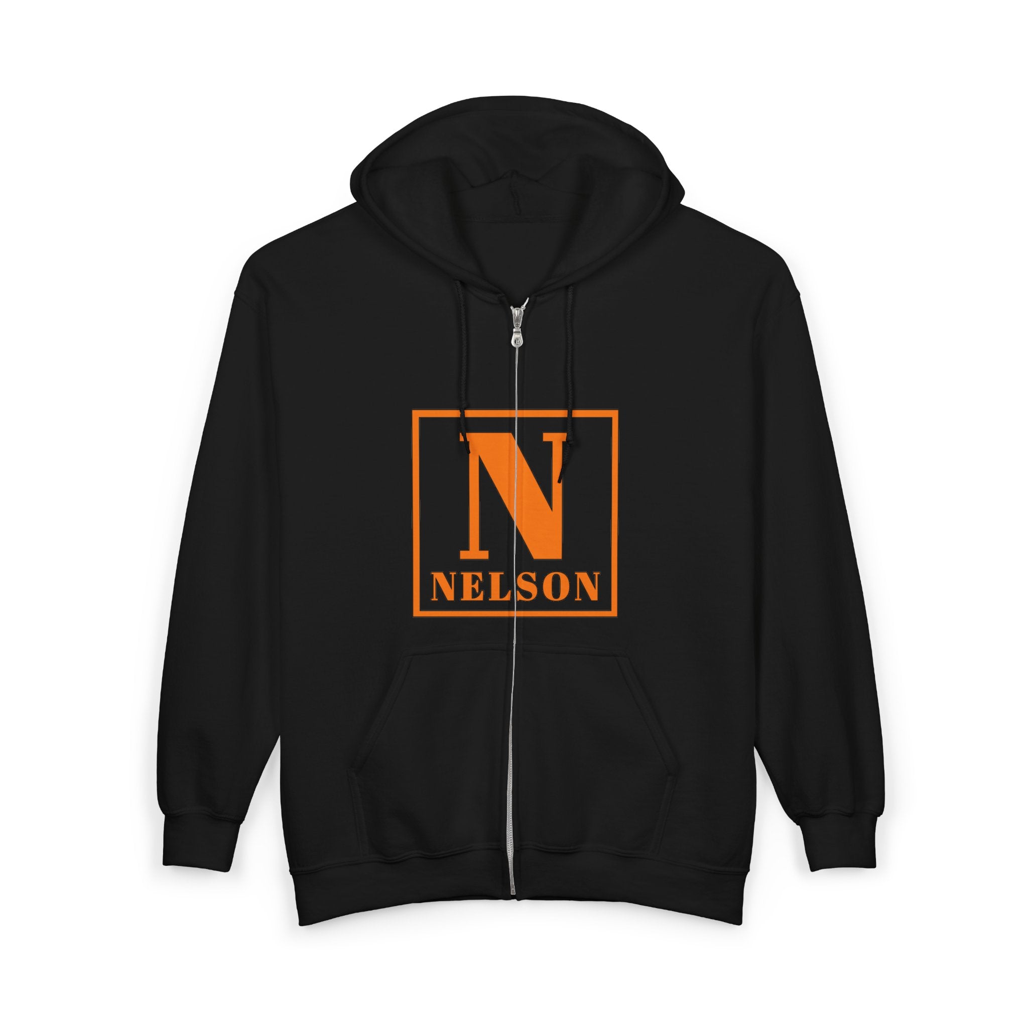 Nelson Monogram Zip Hoodie – Custom Initial N Square Logo