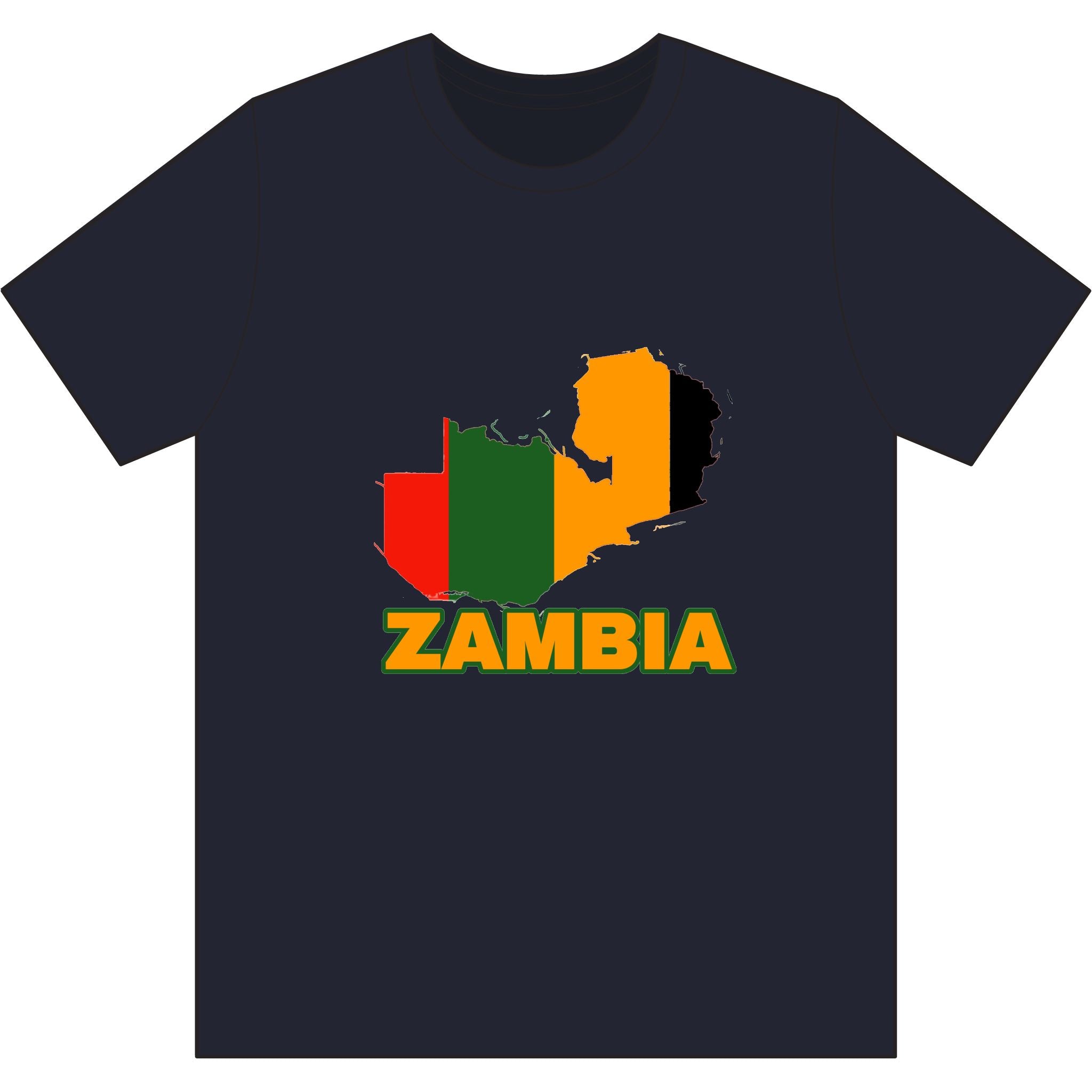 Zambia Map Flag T-Shirt — Patriotic Zambia Pride Tee