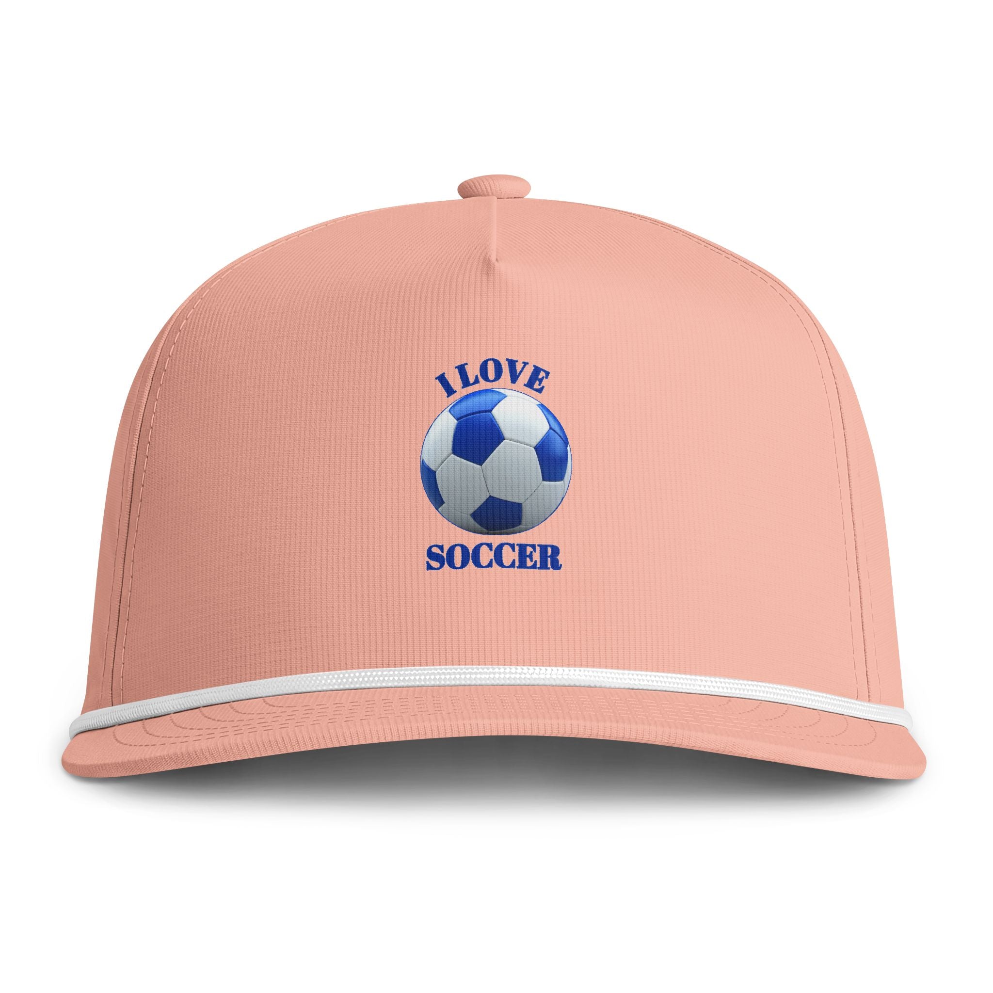 Soccer Cap — "I Love Soccer" Rope-Trim Sunwashed Hat