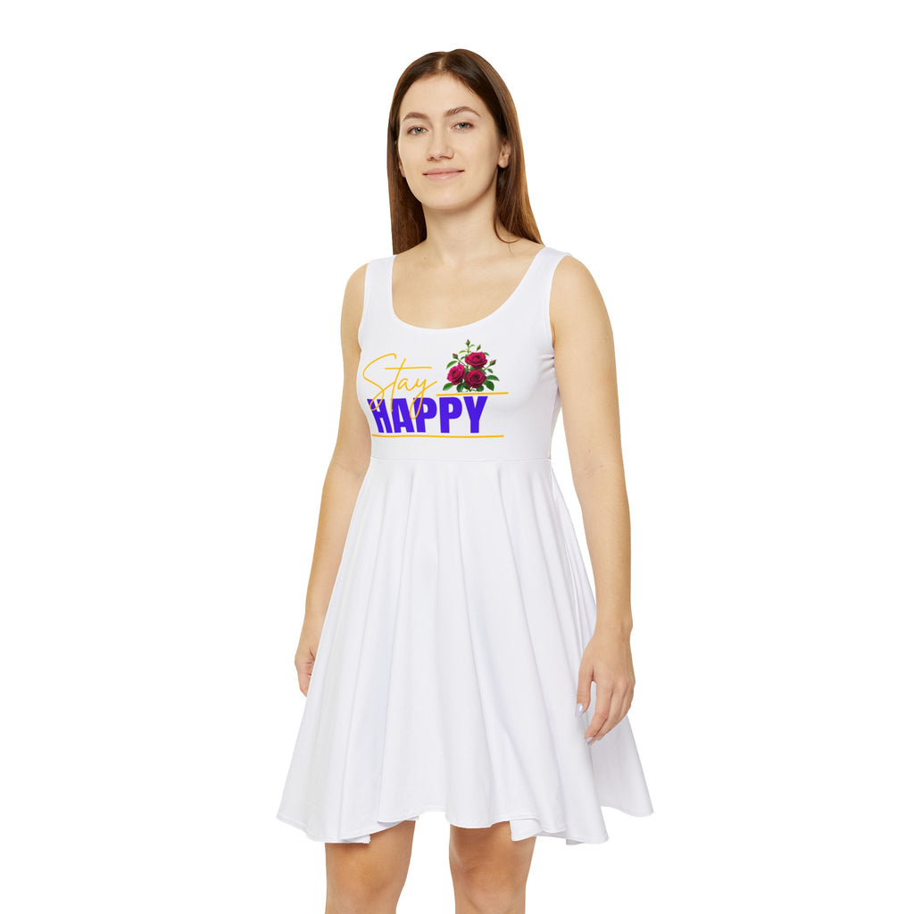 Stay Happy Floral Skater Dress