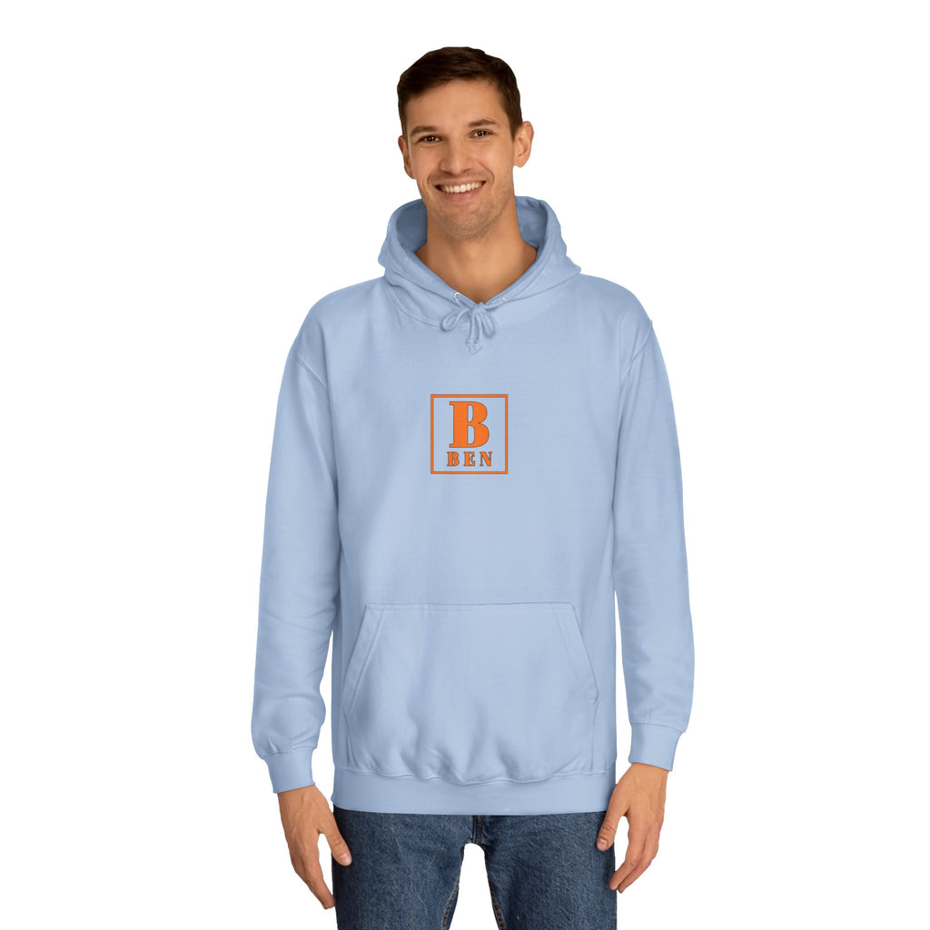 Initial Monogram Hoodie — Custom 'B BEN' College-Style Pullover