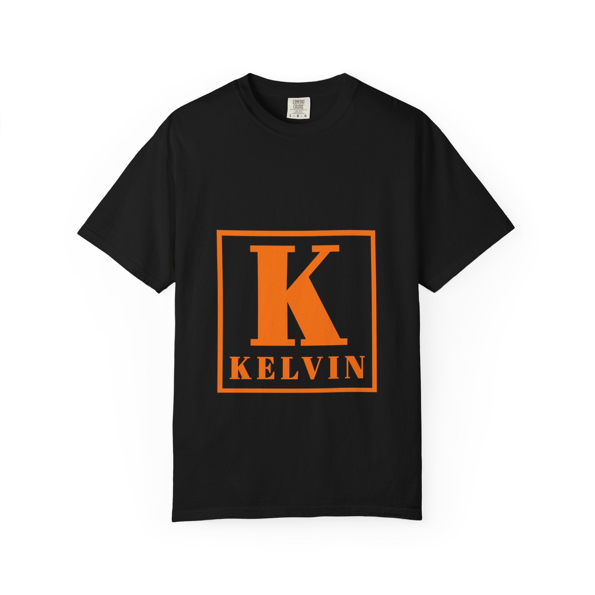 Kelvin Monogram T-Shirt — Bold Orange Initial Tee