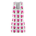 Pink Rose Pattern Racerback Dress — Floral All-Over-Print Sundress