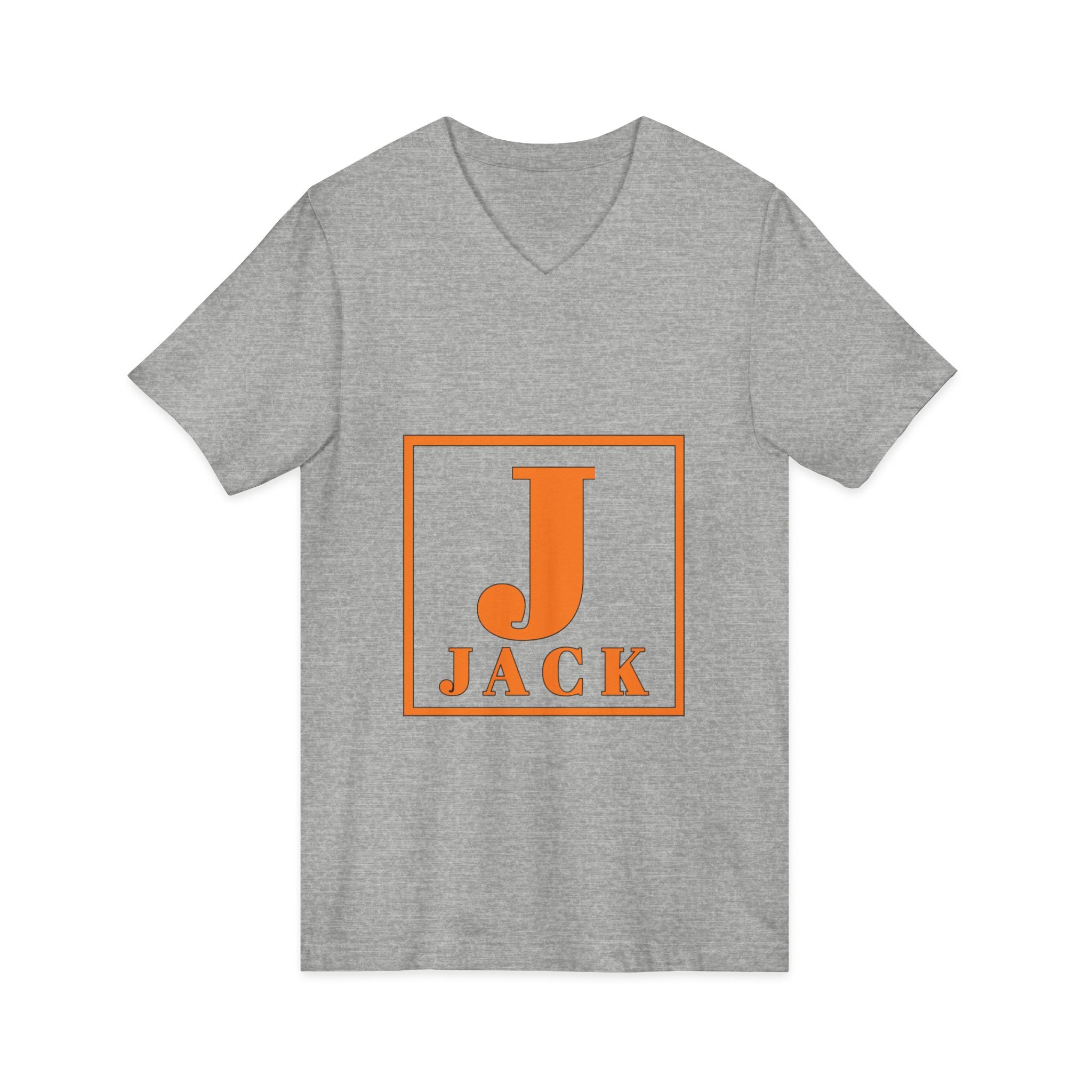 Jack Monogram V-Neck T-Shirt — Orange Block Initial Tee