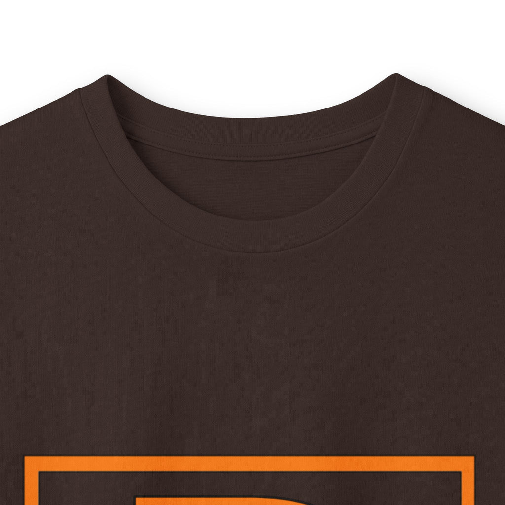 Ben Monogram Long Sleeve Tee — Orange Block Initial B Shirt