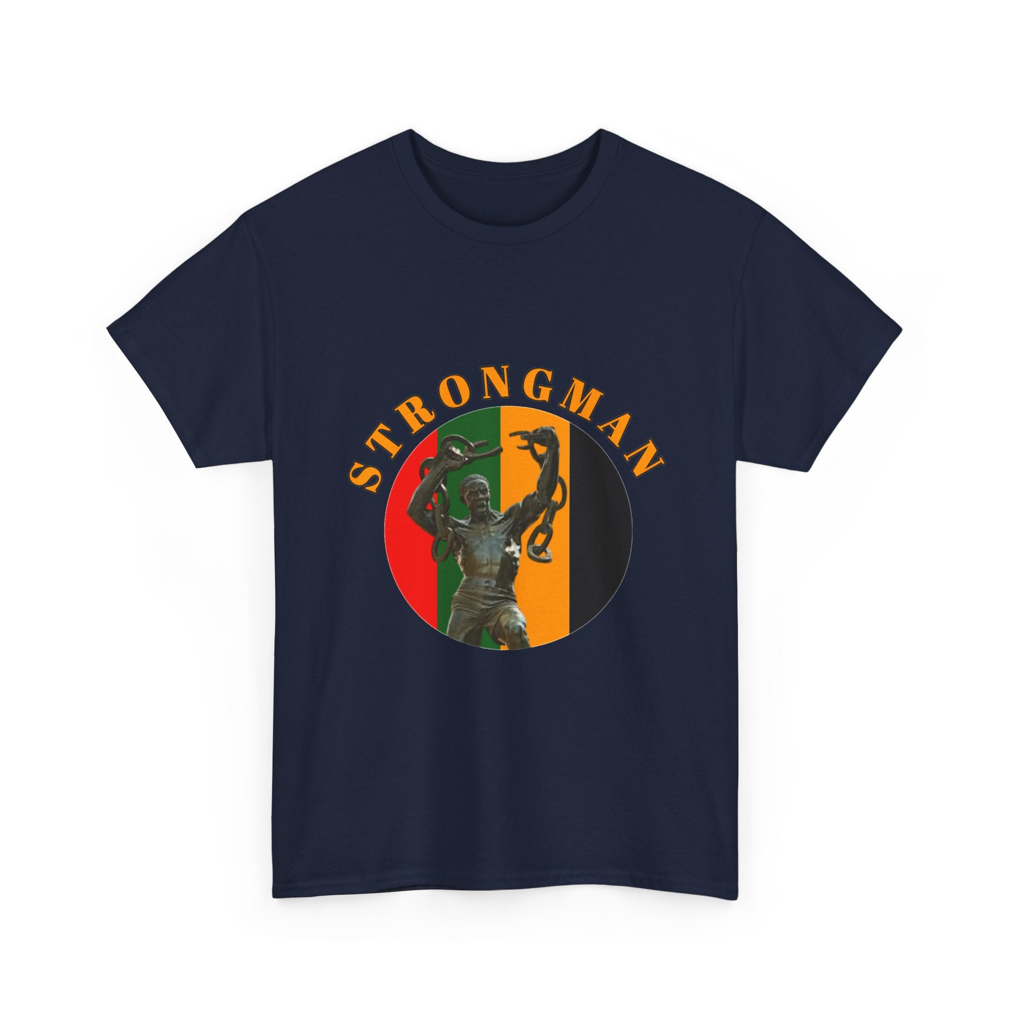 Strongman Vintage Statue Tee — Retro Weightlifting Graphic T-Shirt