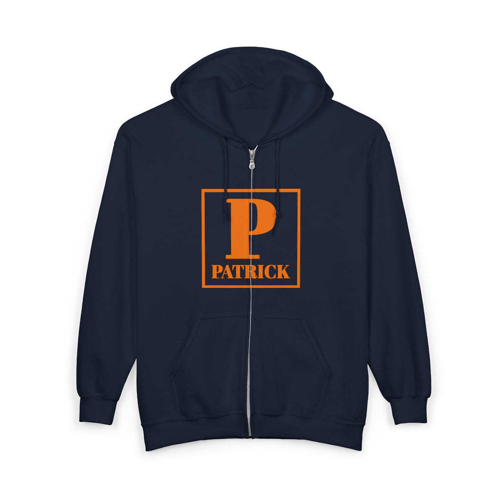 Patrick Monogram Zip Hoodie — Personalized Initial P Logo