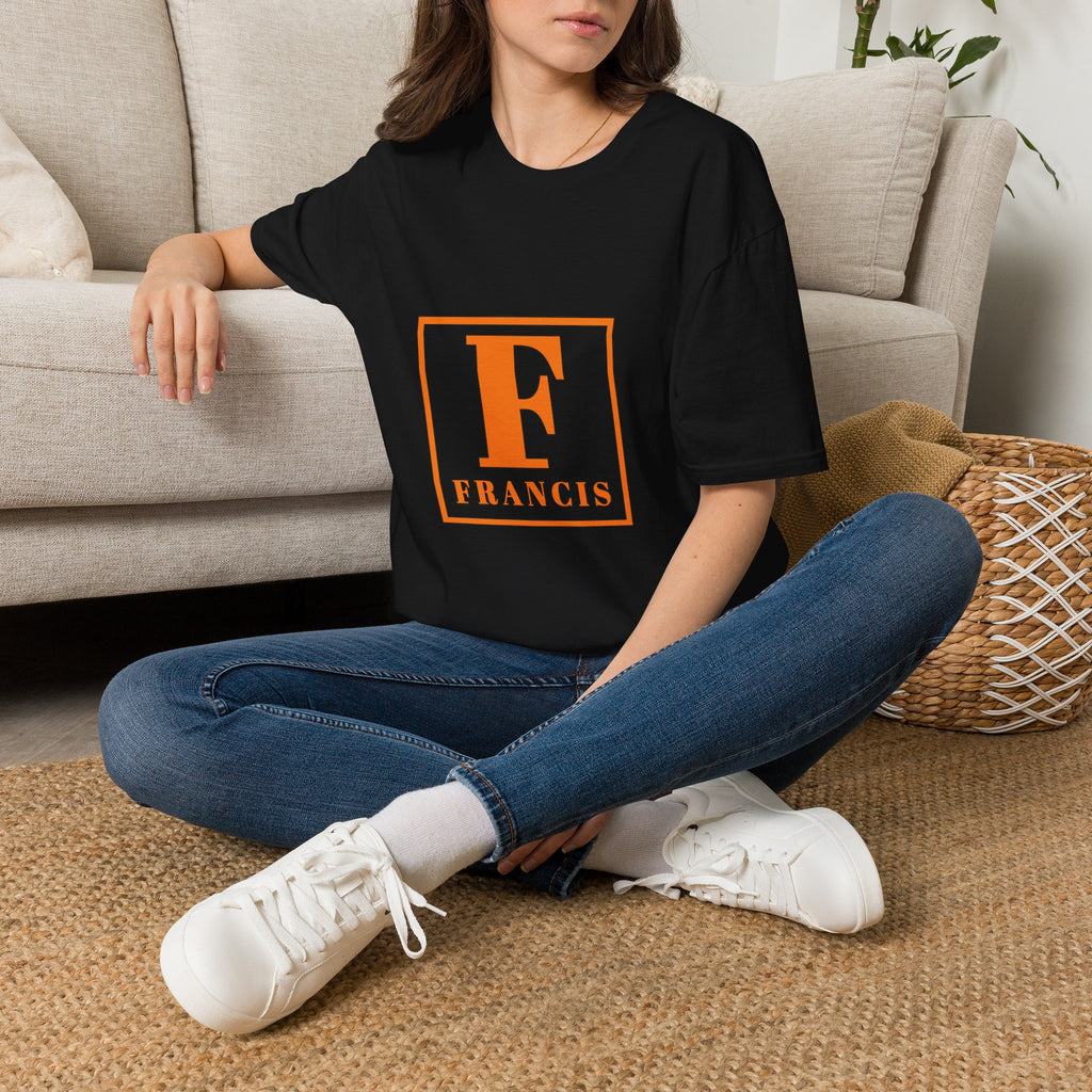 Monogram F Initial T-Shirt — Personalized 'Francis' Vintage Block Letter Tee