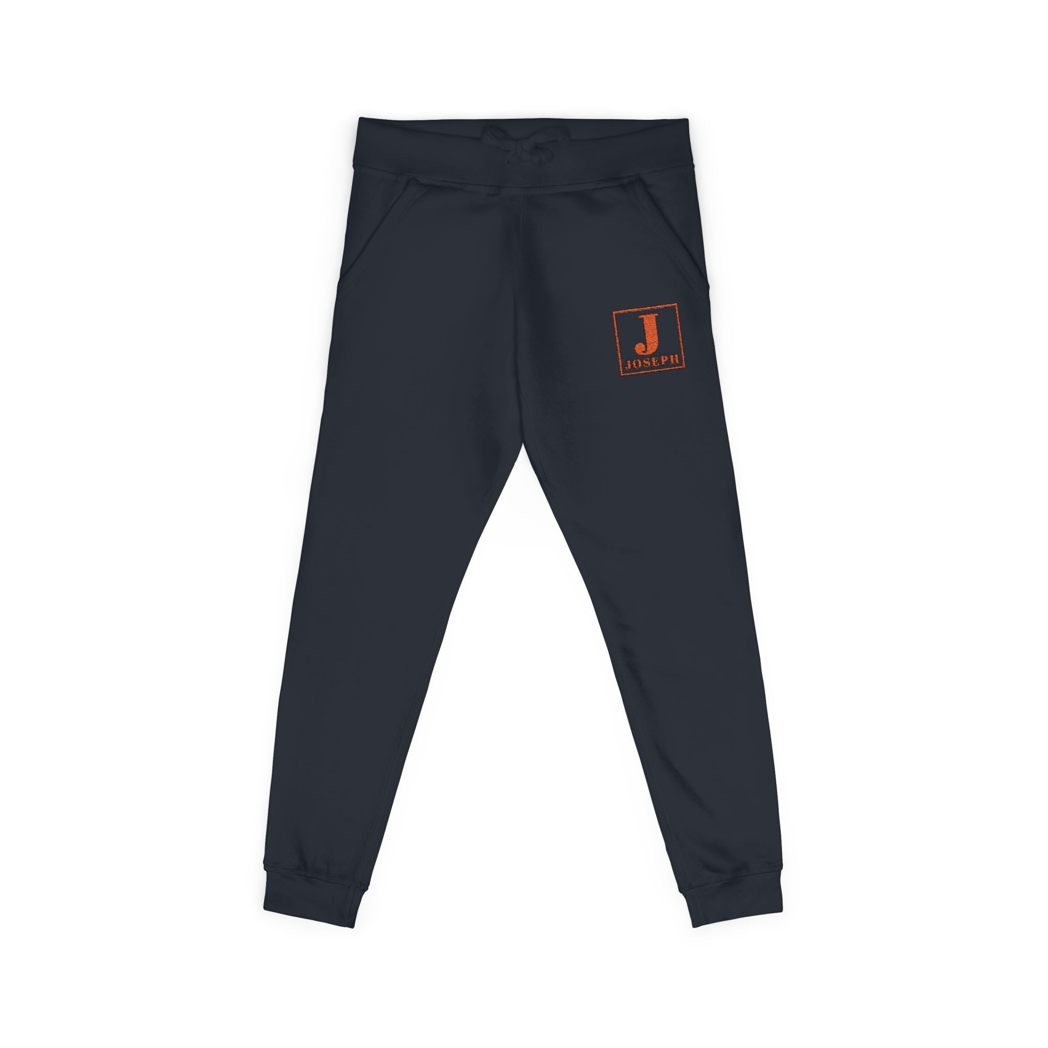 Embroidered Initial 'J' Fleece Sweatpants — Cozy White Joggers