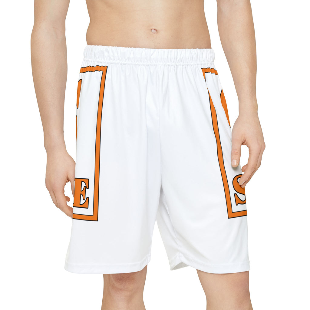 Sports Shorts — Bold Orange 'S' Sleeve Graphic Athletic Shorts