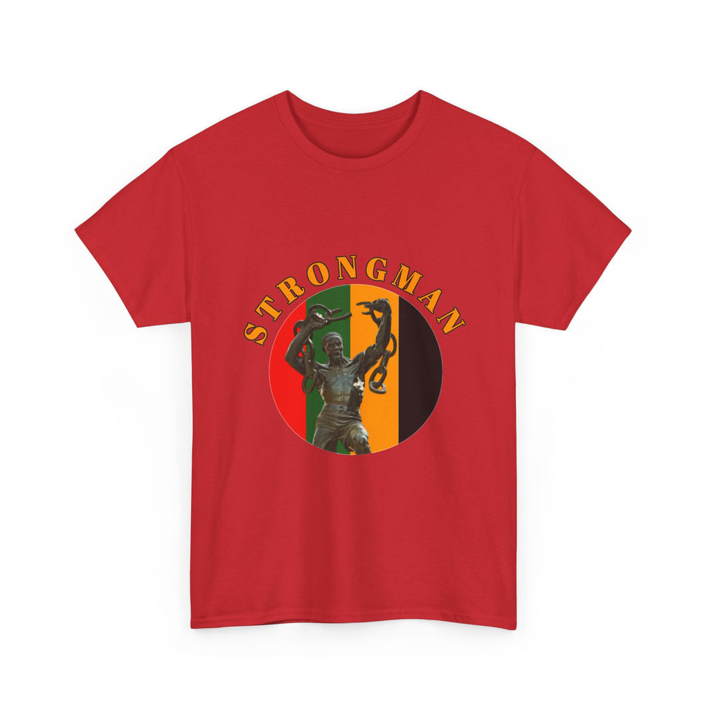 Strongman Vintage Statue Tee — Retro Weightlifting Graphic T-Shirt