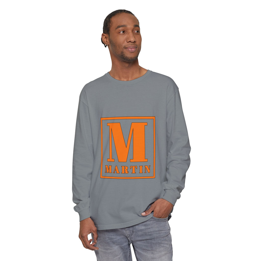 Martin Monogram Long Sleeve T‑Shirt — Personalized Initial M Graphic