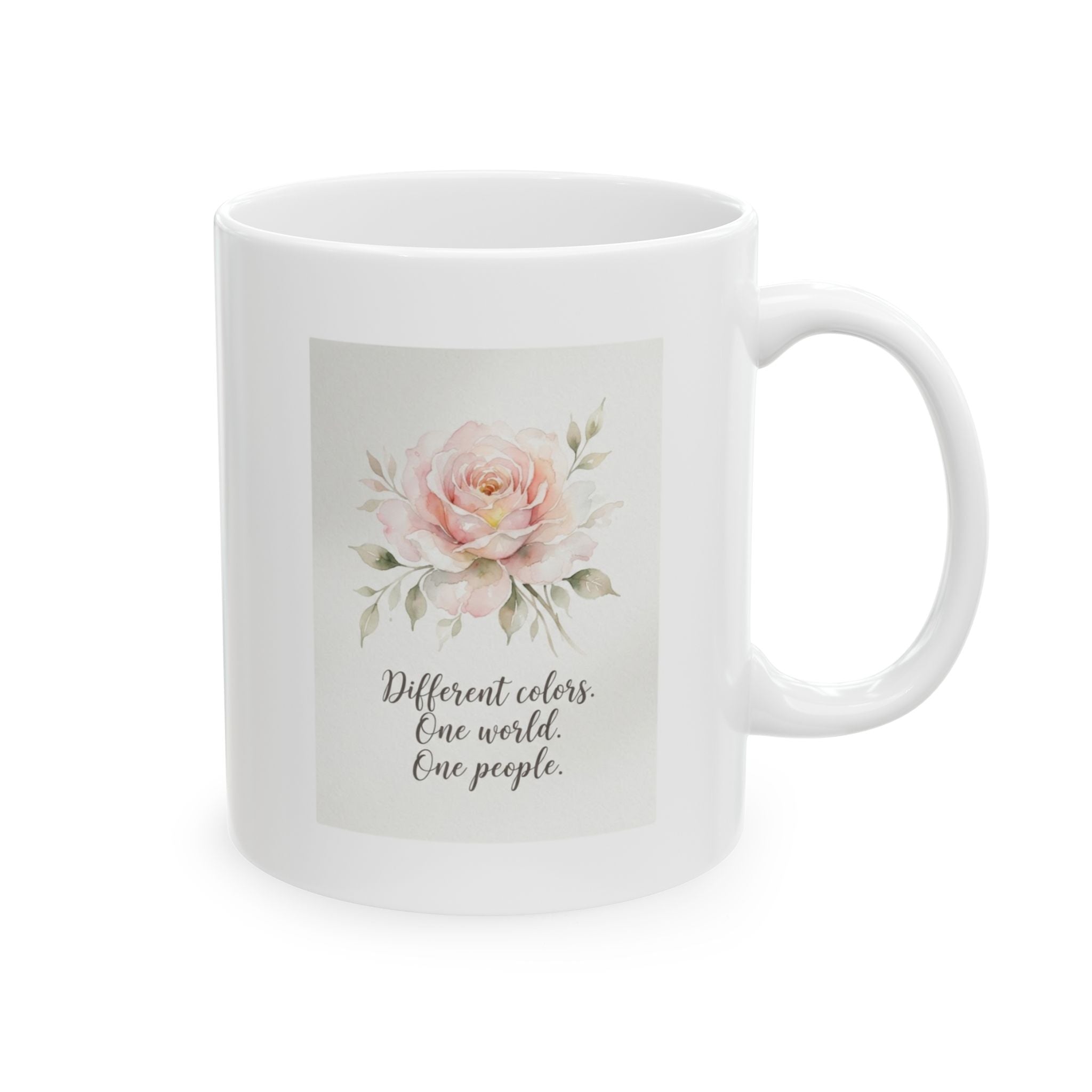 Floral Happy Day Mug — Ceramic Coffee Cup (11oz, 15oz)